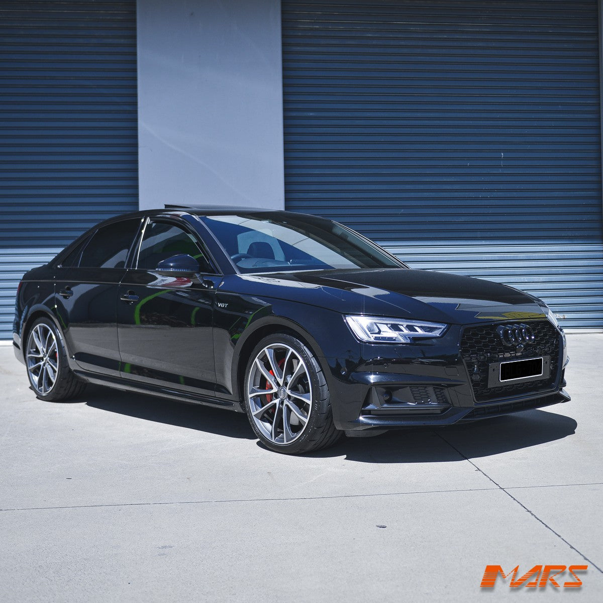 Gloss Black RS4 Style Bumper Bar Grill Grille for AUDI A4 S4 B9 2016-19 Bodykit