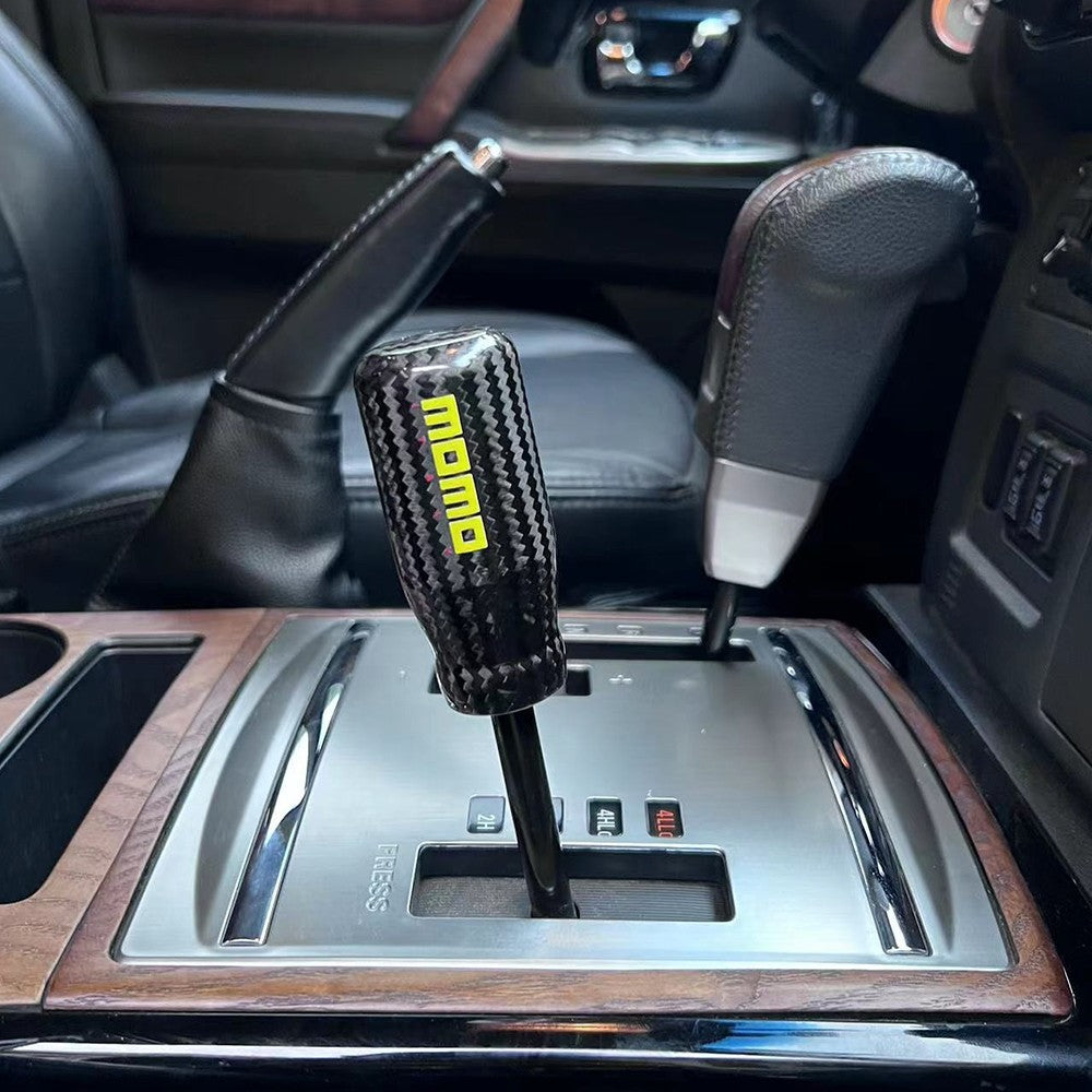 MOMO Carbon Fiber Car Manual Gear Stick Shift Knob Stick Shifter Lever Head