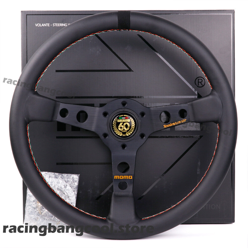 MOMO 60Th Anniversary 350Mm/14Inch Mid-Deep Leather Sport Steering Wheel