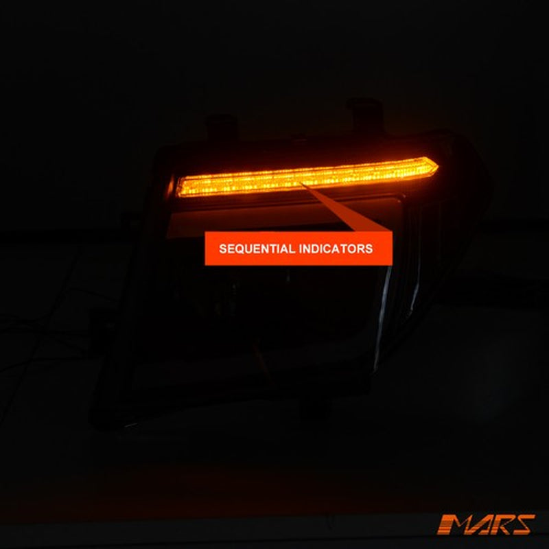 Black DRL Headlights Sequential Indicators for Navara D40 & Pathfinder R51 04-09