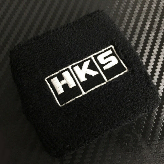HKS Black Clutch Brake Oil Reservoir Fluid Tank Sock Cover Car Bike Sweat Band