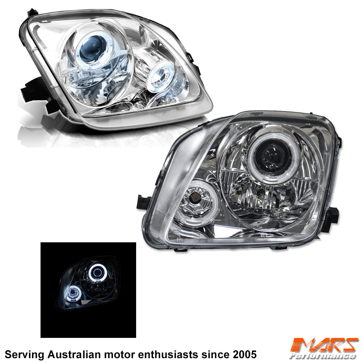 Crystal CCFL Angel-Eyes Projector Head Lights for Honda PRELUDE 1997-2001 JDM