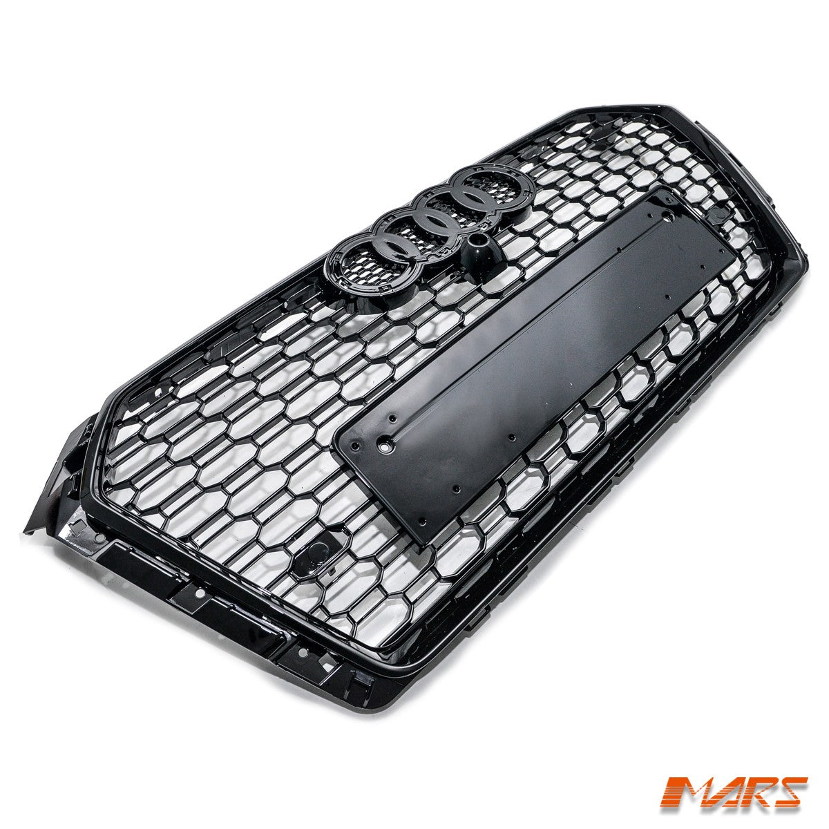 Gloss Black RS4 Style Bumper Bar Grill Grille for AUDI A4 S4 B9 2016-19 Bodykit
