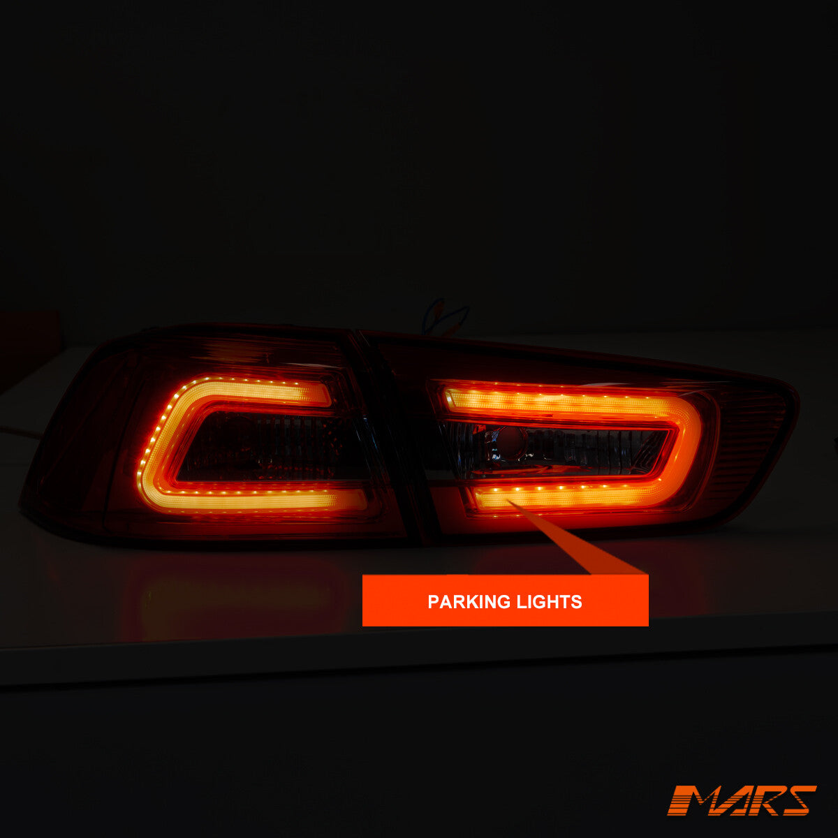 MARS Smoked Red 3D LED Tail Lights for MITSUBISHI LANCER CJ CF SEDAN 07-19 EVO X