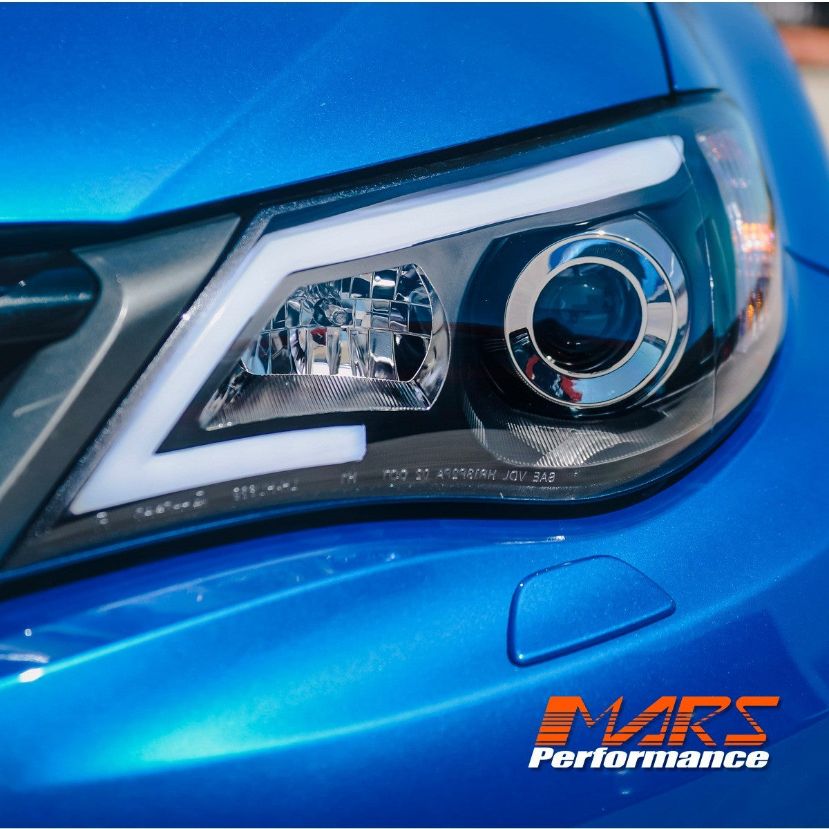 Black LED DRL Day-Time Projector Head Lights for Subaru Impreza 07-13 RS WRX Sti