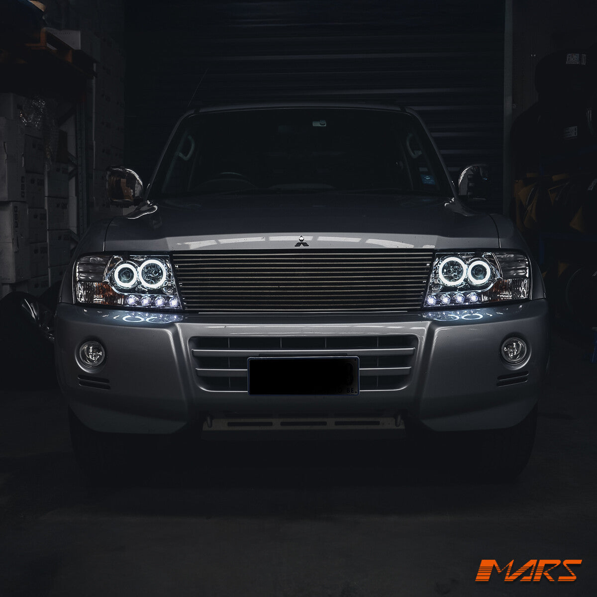 Crystal High Power LED Angel-Eyes Head Lights for MITSUBISHI PAJERO 00-06 NM NP