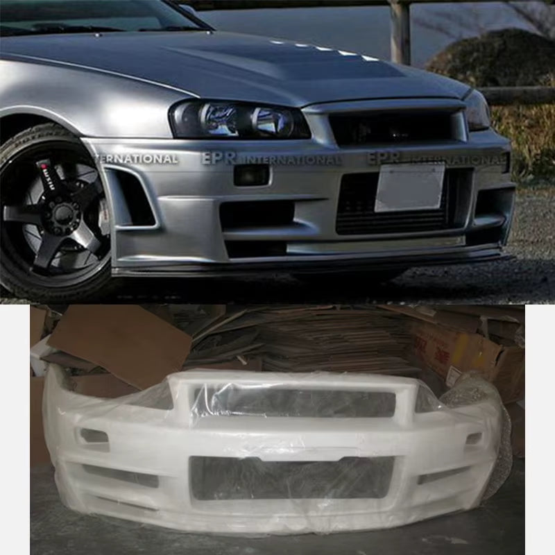 For Nissan Skyline R34 GTR NISMO Z-Tune Style Front Bumper - Dry Carbon Fiber/Frp 1999-2002