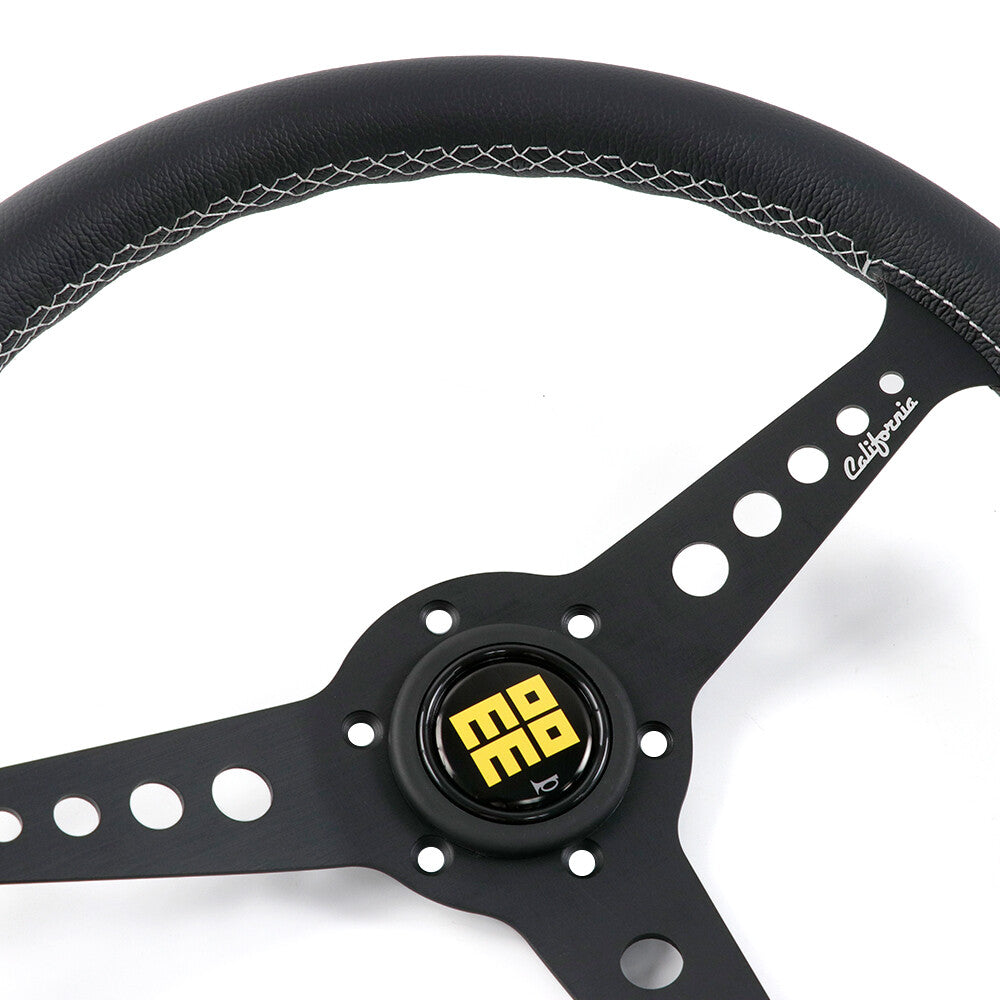 360Mm MOMO CALIFORNIA Genuine Leather Sport Steering Wheel
