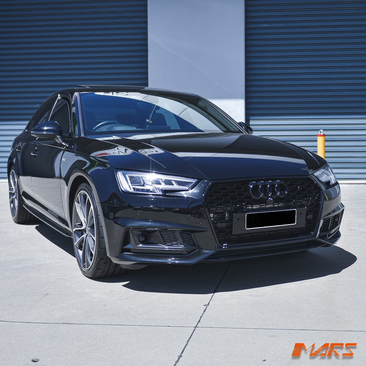 Gloss Black RS4 Style Bumper Bar Grill Grille for AUDI A4 S4 B9 2016-19 Bodykit