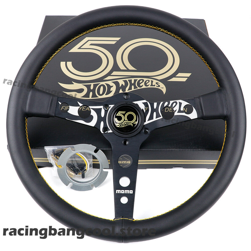 MOMO HOTWHEEL 50Th Anniversary Sport Steering Wheel Genuine Leather