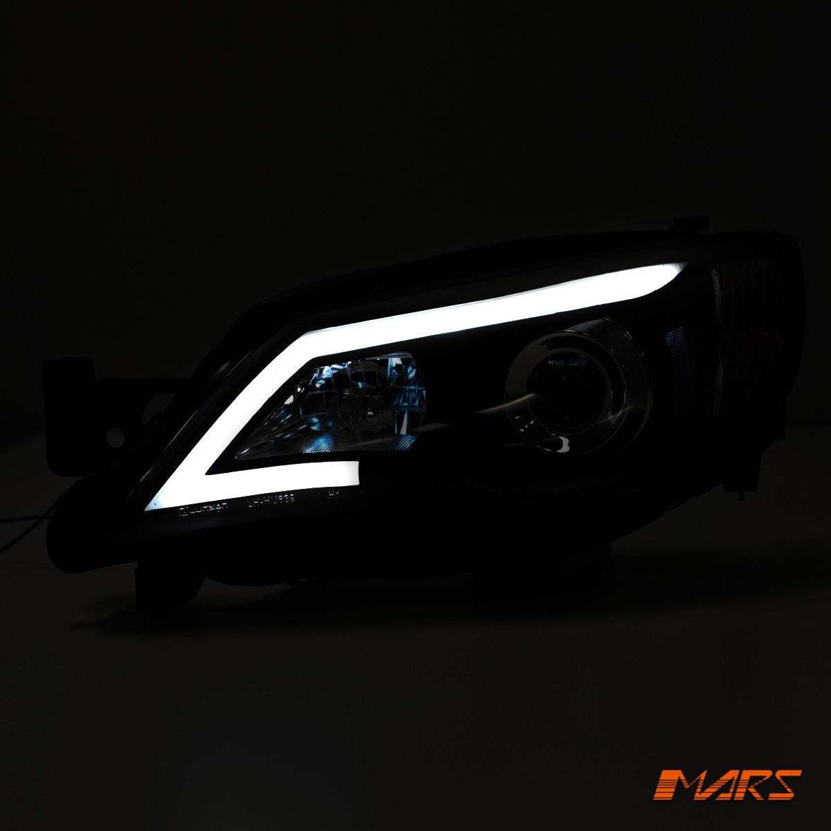 Black LED DRL Day-Time Projector Head Lights for Subaru Impreza 07-13 RS WRX Sti