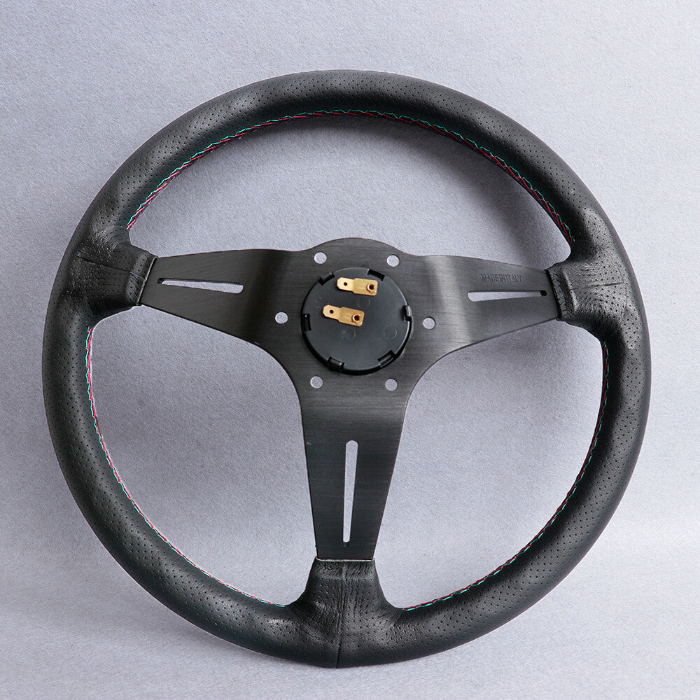 HKS Perforated Leather 3Colors Stitch Mid-Deep Dish Sport Steering Wheel 350Mm