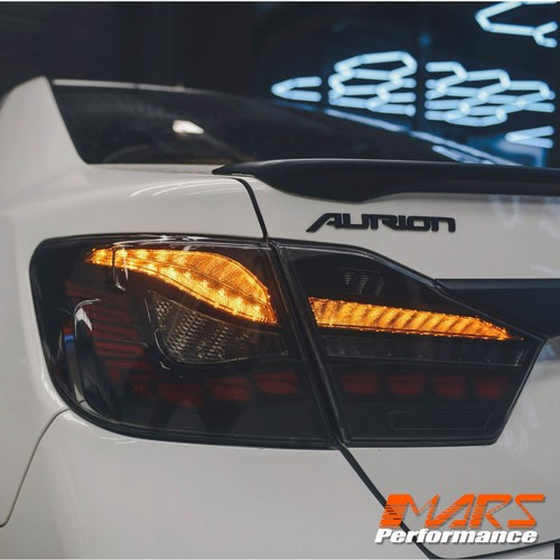 Smoked LED OLED Sequential Indicator Tail Lights for Toyota Aurion 2012-2017
