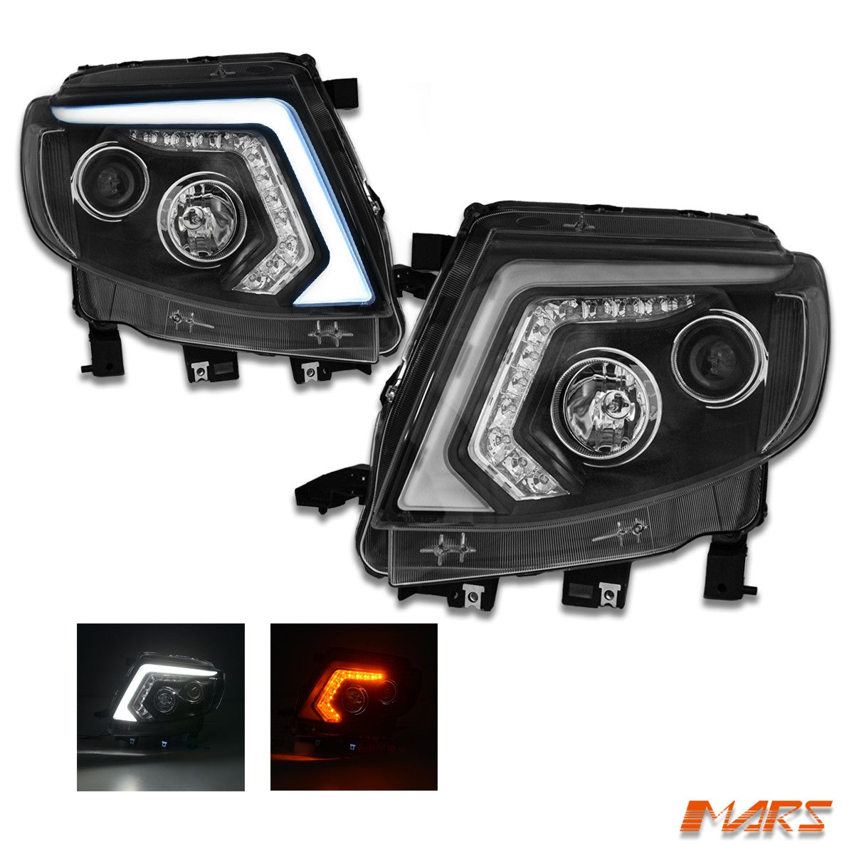 DRL LED Projector Sequential Indicator Head Lights for Ford Ranger PX MK1 11-15