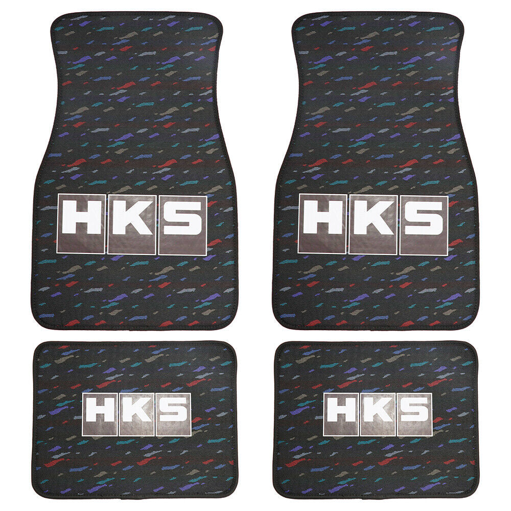 4Pcs/Set JDM HKS Le Mans Confetti Fabric Floor Mats Car Interior Carpets