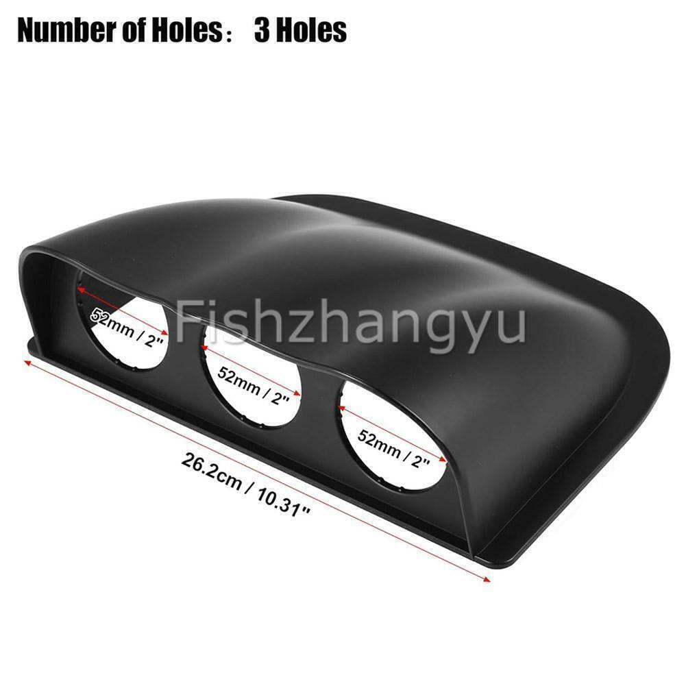 52Mm 2" Triple 3 Hole Dashboard Gauge Holder Pod Car Meter Mount Bracket Black
