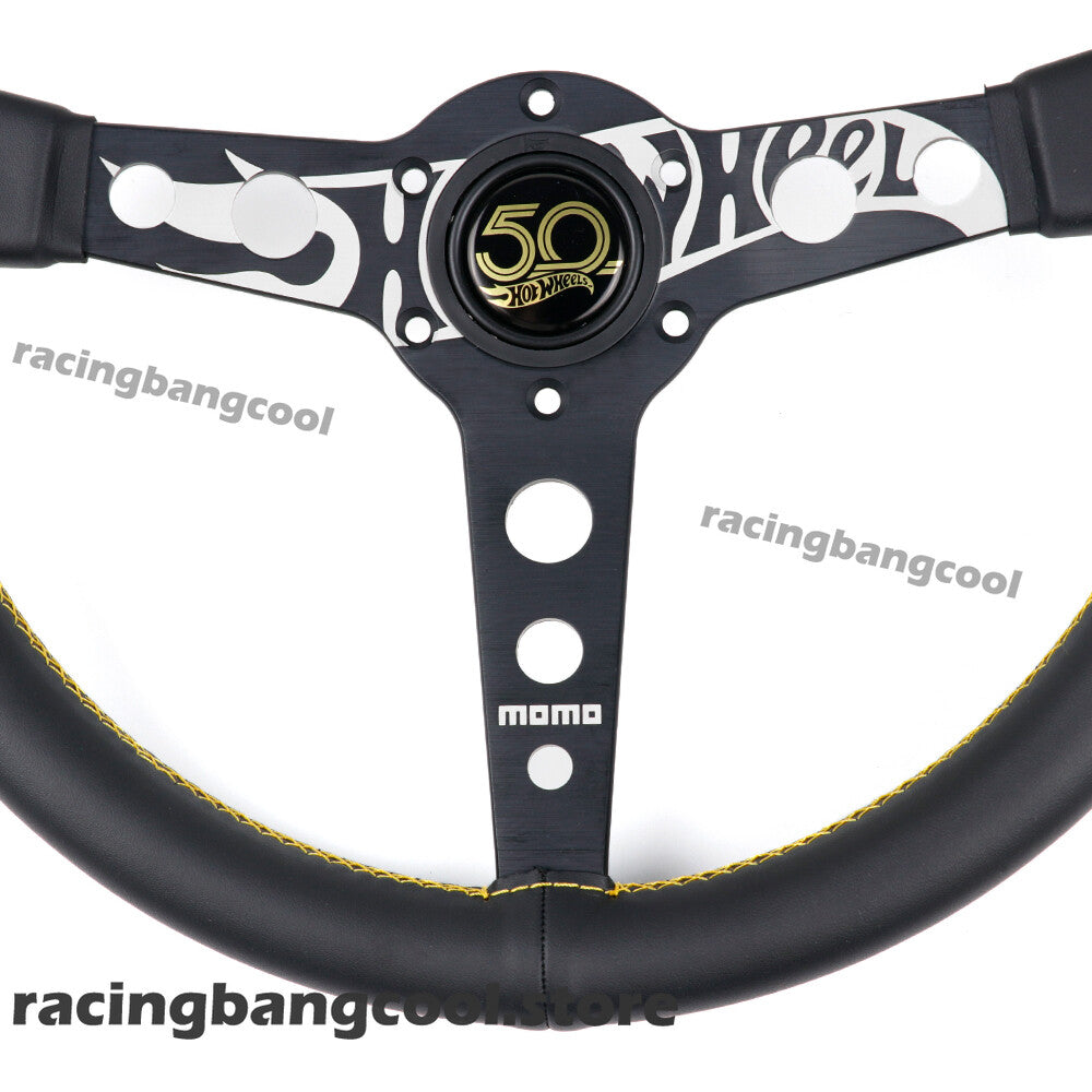MOMO HOTWHEEL 50Th Anniversary Sport Steering Wheel Genuine Leather