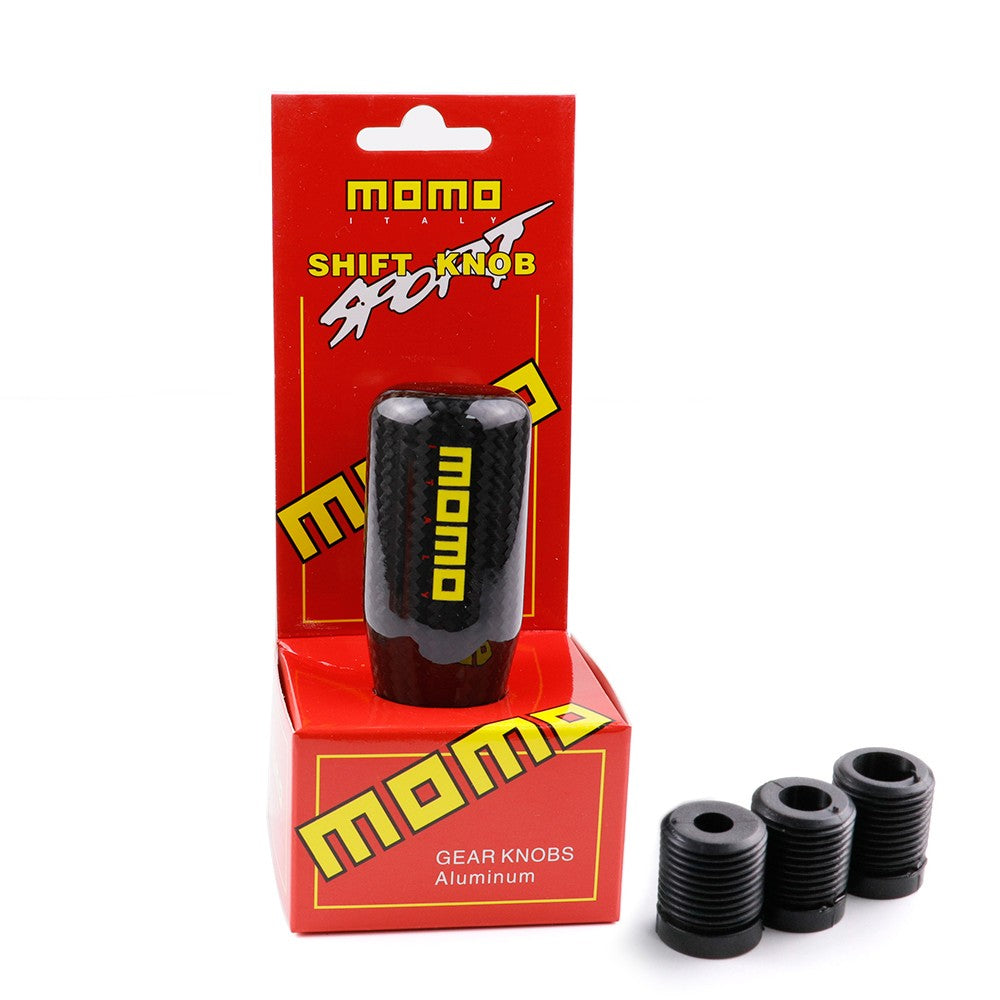 MOMO Carbon Fiber Car Manual Gear Stick Shift Knob Stick Shifter Lever Head