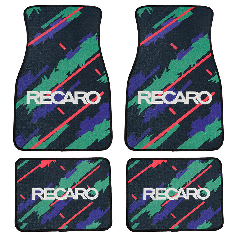 4Pcs/Set RECARO Le Mans Confetti Fabric Floor Mats Car Interior Carpets