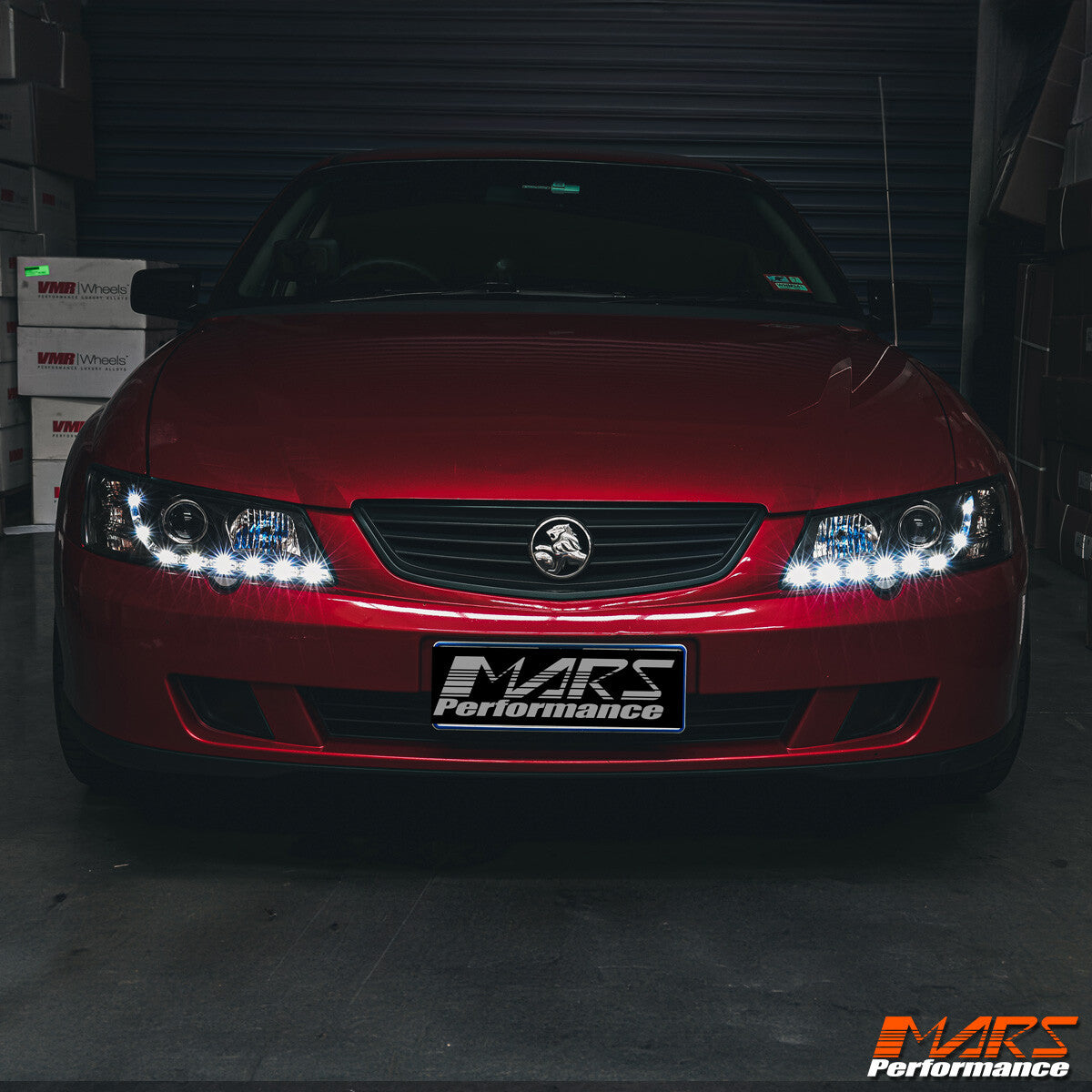 Black DRL LED Projector for Head Lights Holden Commodore VY UTE SEDAN WAGON