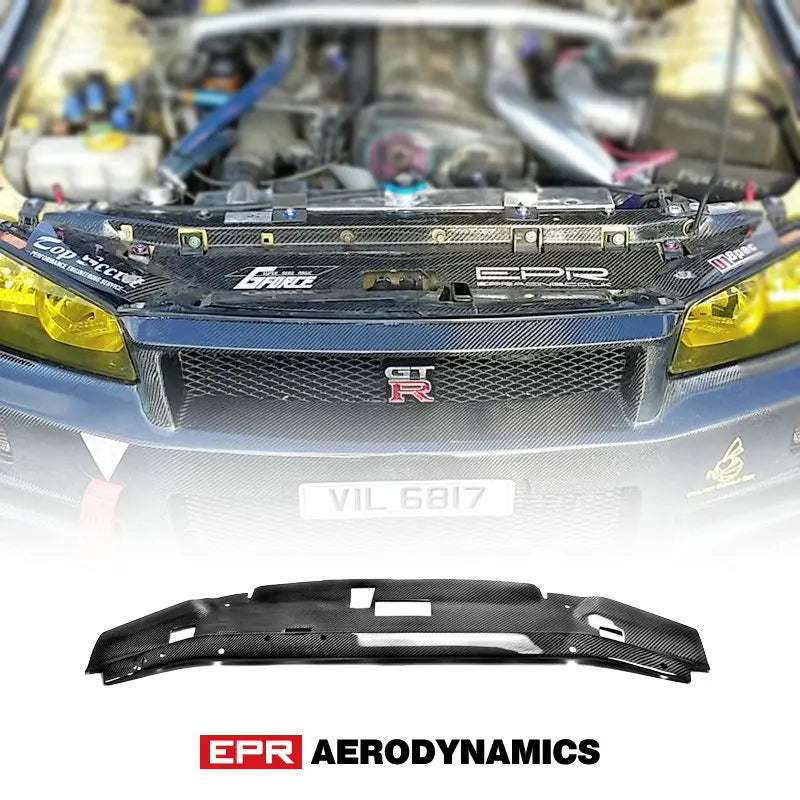For Nissan Skyline R34 GTR GARA Defend Style Carbon Fiber Glossy Finished Performance Line Cooling Panel Interior Body Kits