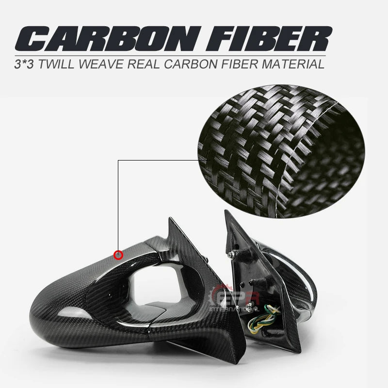 For Nissan Skyline GTR R34 RHD Carbon Aero Side Rear View Mirror Repalcement (Right Hand Drive Vehicle) Rearview Mirrors