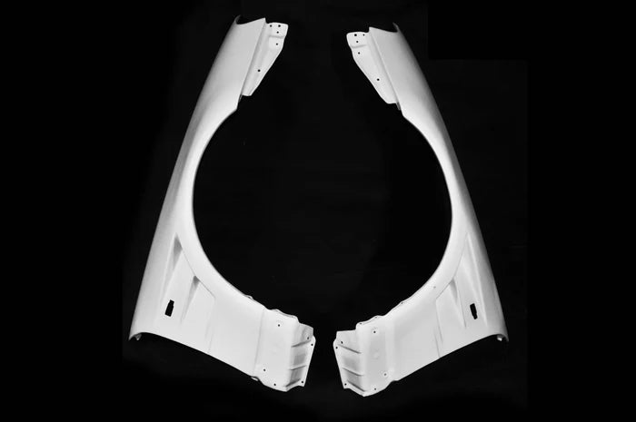 For Nissan Skyline R34 GTR BN Style Carbon Fiber/Glass Fiber Front Fenders - Widebody Replacement Pair 1999-2002
