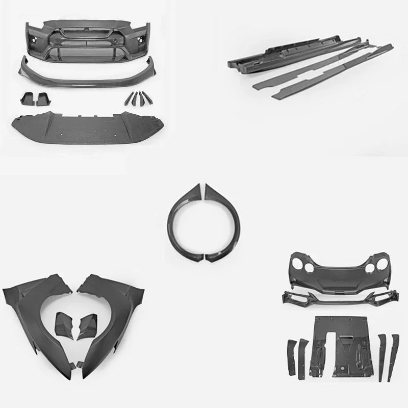 Glass Fiber for R35 GTR VRS19 Type Full Body Kit (Rear Fender, Front Fender, Front Bumper, Side Skirt, Rear Bumper)