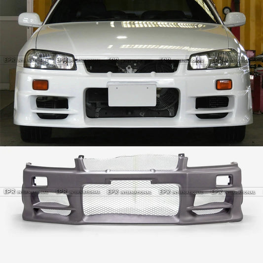 For Nissan Skyline R34 GTT TS Style FRP Front Bumper - OEM Fit 1998-2002
