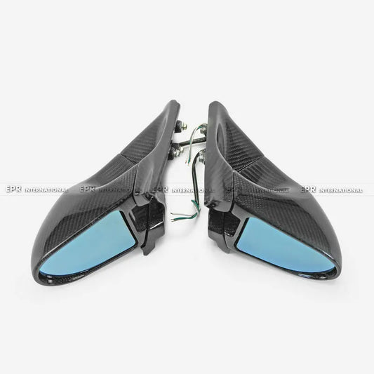 For Nissan Skyline R34 GTR/ER34 Carbon Fiber Aero Mirrors (RHD) - JDM Power Folding 1999-2002