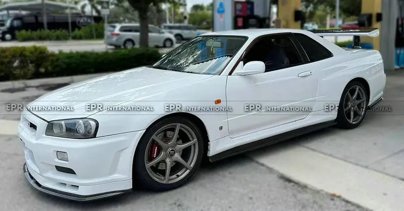 For Nissan Skyline R34 GTR NIS Style Carbon Fiber Rear Spat Extensions - OEM Fit JDM