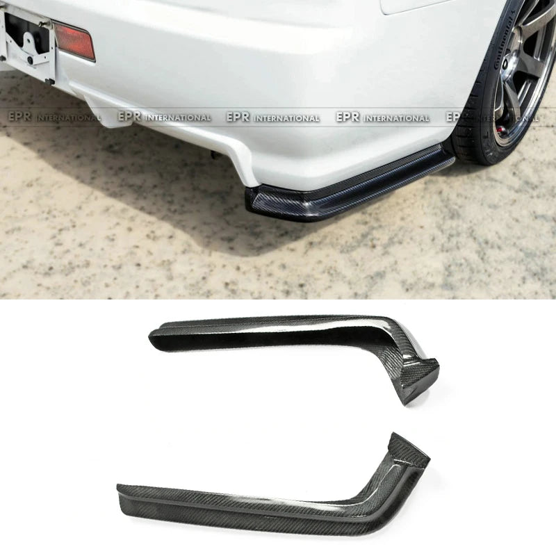 For Nissan Skyline R34 GTR NIS Style Carbon Fiber Rear Spat Extensions - OEM Fit JDM