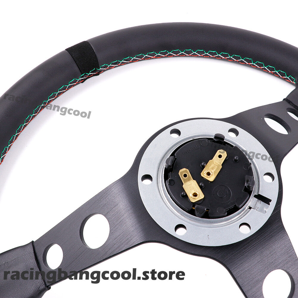 MOMO 60Th Anniversary 350Mm/14Inch Mid-Deep Leather Sport Steering Wheel