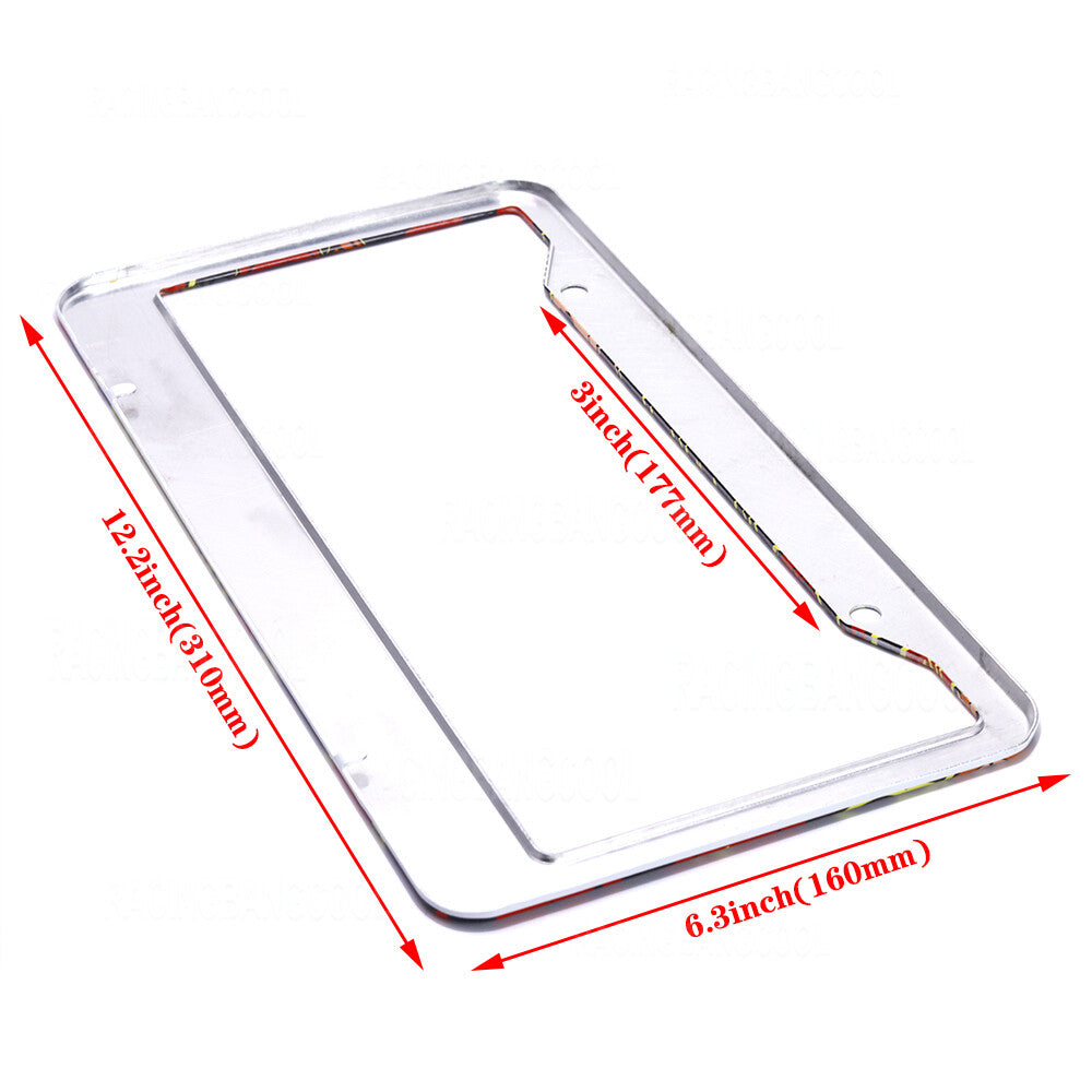 X2 JDM Graffiti USA Standard License Plate Frame Tag Cover Holder Black&White