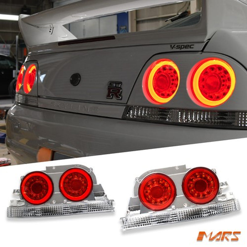 R35 GTR Style Red LED Tail Lights for R33 Skyline Coupe GTS-T GT-R GT-T RB250DET