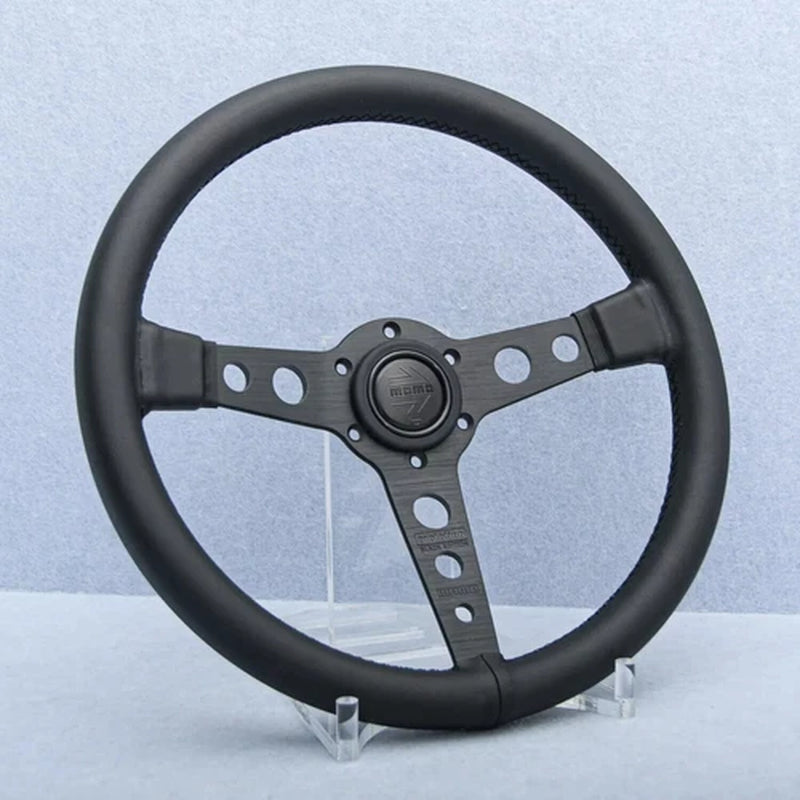MOMO Prototipo P5 Black Edition 350Mm 14' Genuine Leather Sport Steering Wheel