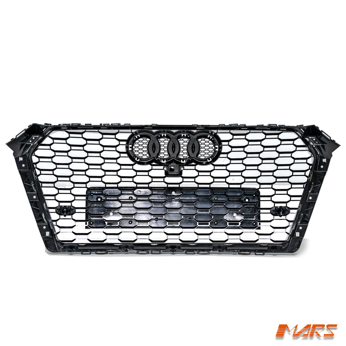 Gloss Black RS4 Style Bumper Bar Grill Grille for AUDI A4 S4 B9 2016-19 Bodykit