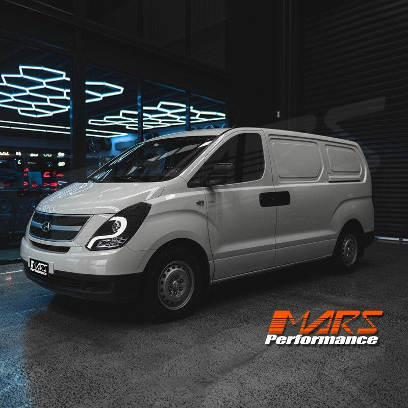 Black LED DRL Projector Head Lights for Hyundai Iload & Imax Van 2008-2018
