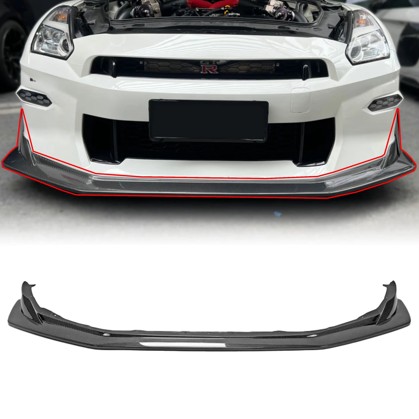 Nissan GTR R35 EPA Type Front Lip for T Spec Front Bumper (Fit P-R35-FB-TS Only)