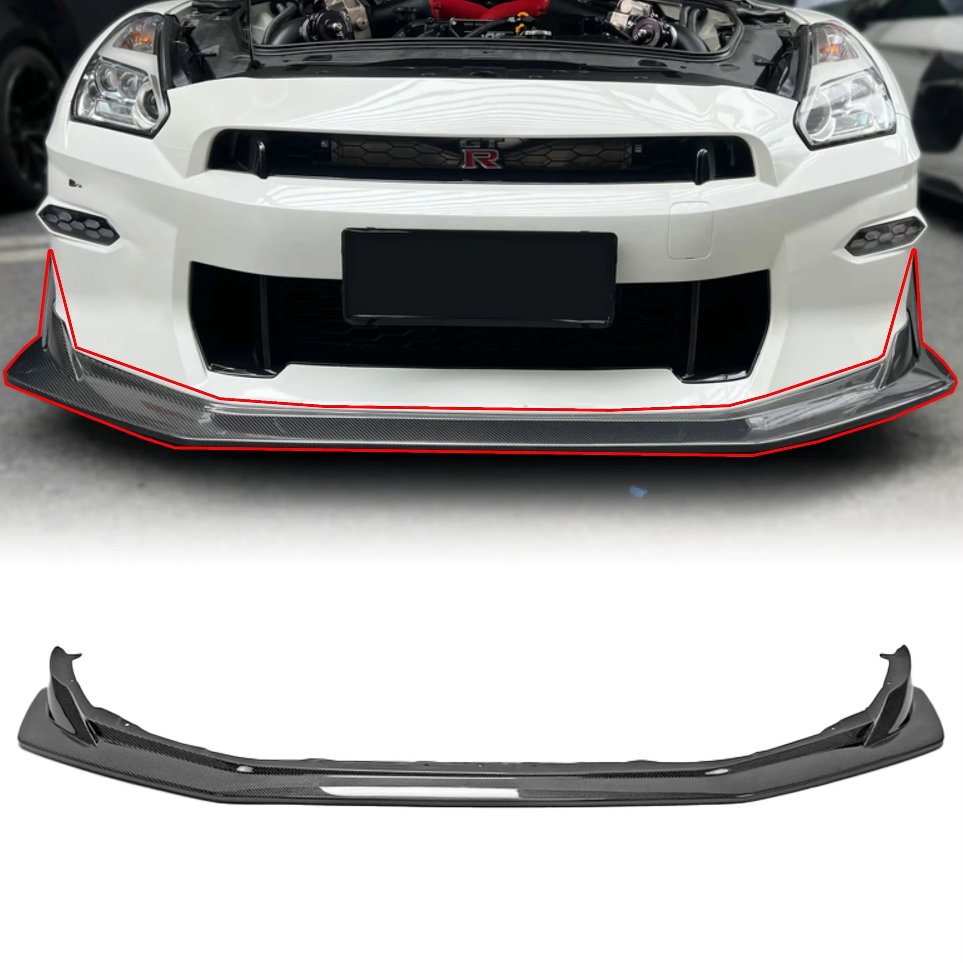 Nissan GTR R35 EPA Type Front Lip for T Spec Front Bumper (Fit P-R35-FB-TS Only)