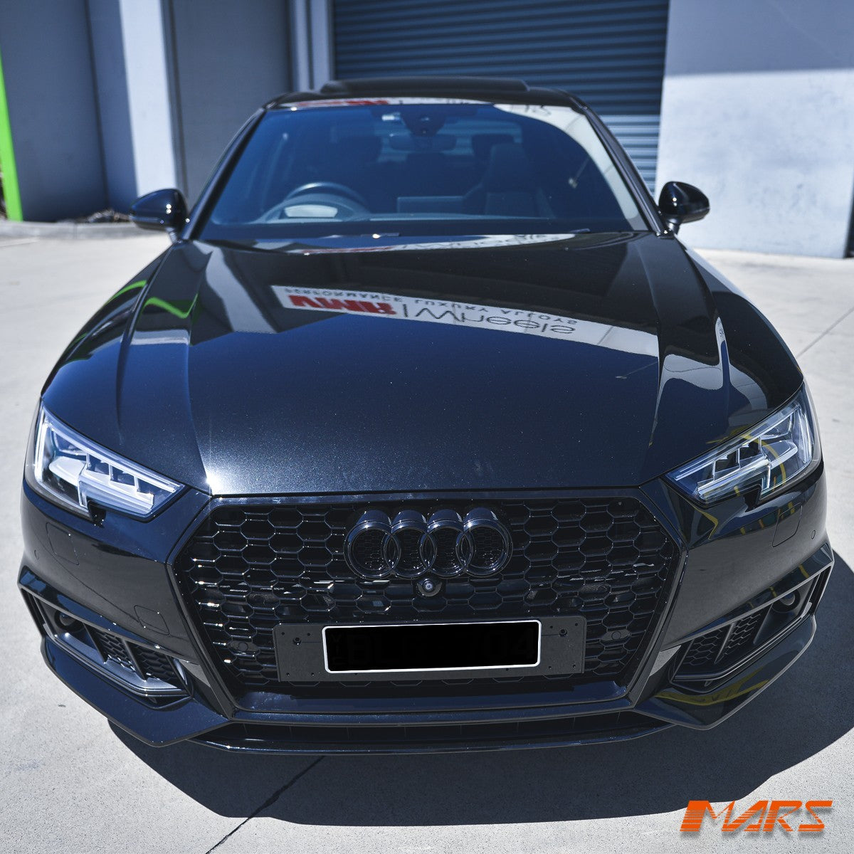Gloss Black RS4 Style Bumper Bar Grill Grille for AUDI A4 S4 B9 2016-19 Bodykit