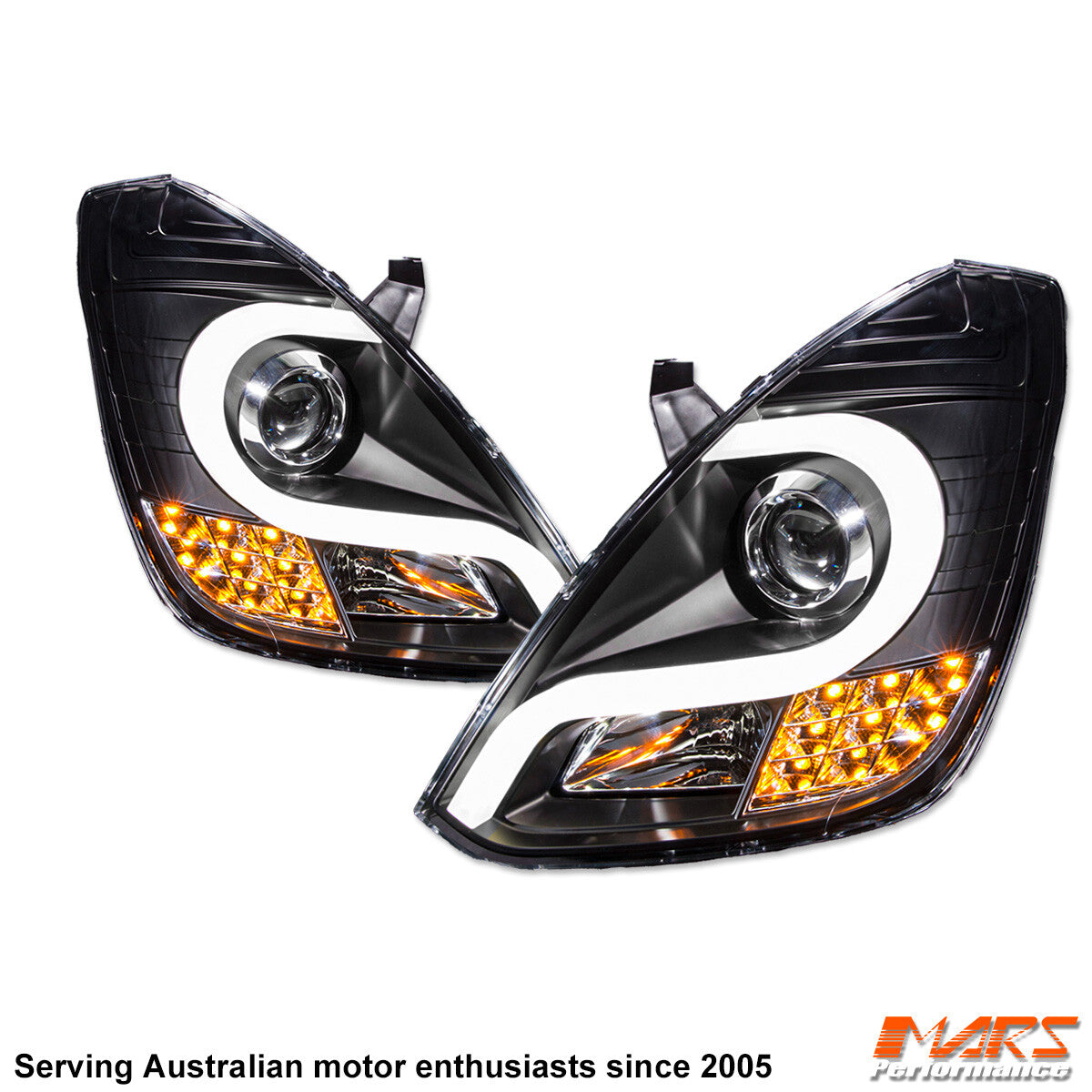 Black LED DRL Projector Head Lights for Hyundai Iload & Imax Van 2008-2018