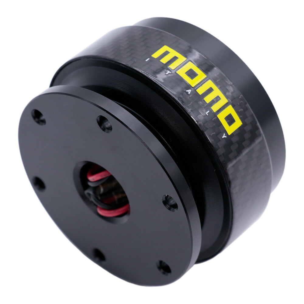 MOMO Black Carbon Fiber Steering Wheel Quick Release Hub Adapter Snap Boss Kit