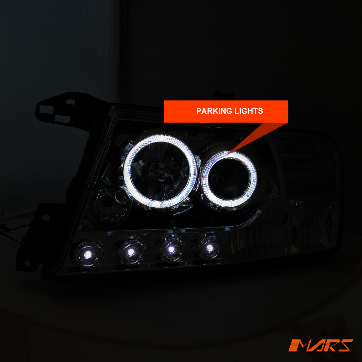Crystal High Power LED Angel-Eyes Head Lights for MITSUBISHI PAJERO 00-06 NM NP
