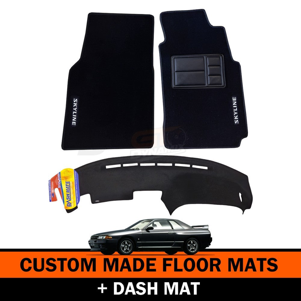 Front Custom Floor Mats + DASH MAT Nissan R32 Skyline GTS-T GTS GT-R 1989-93