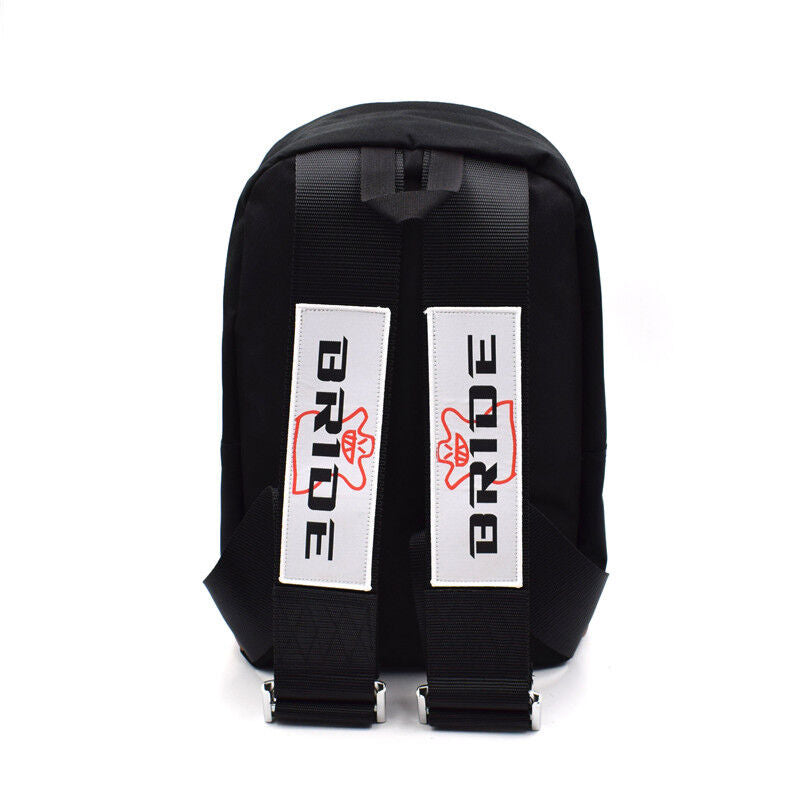 JDM Style Bride Fabric Backpack Racing Seat Belt Harness Straps Shoulders Bag
