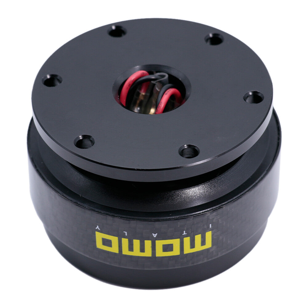 MOMO Black Carbon Fiber Steering Wheel Quick Release Hub Adapter Snap Boss Kit