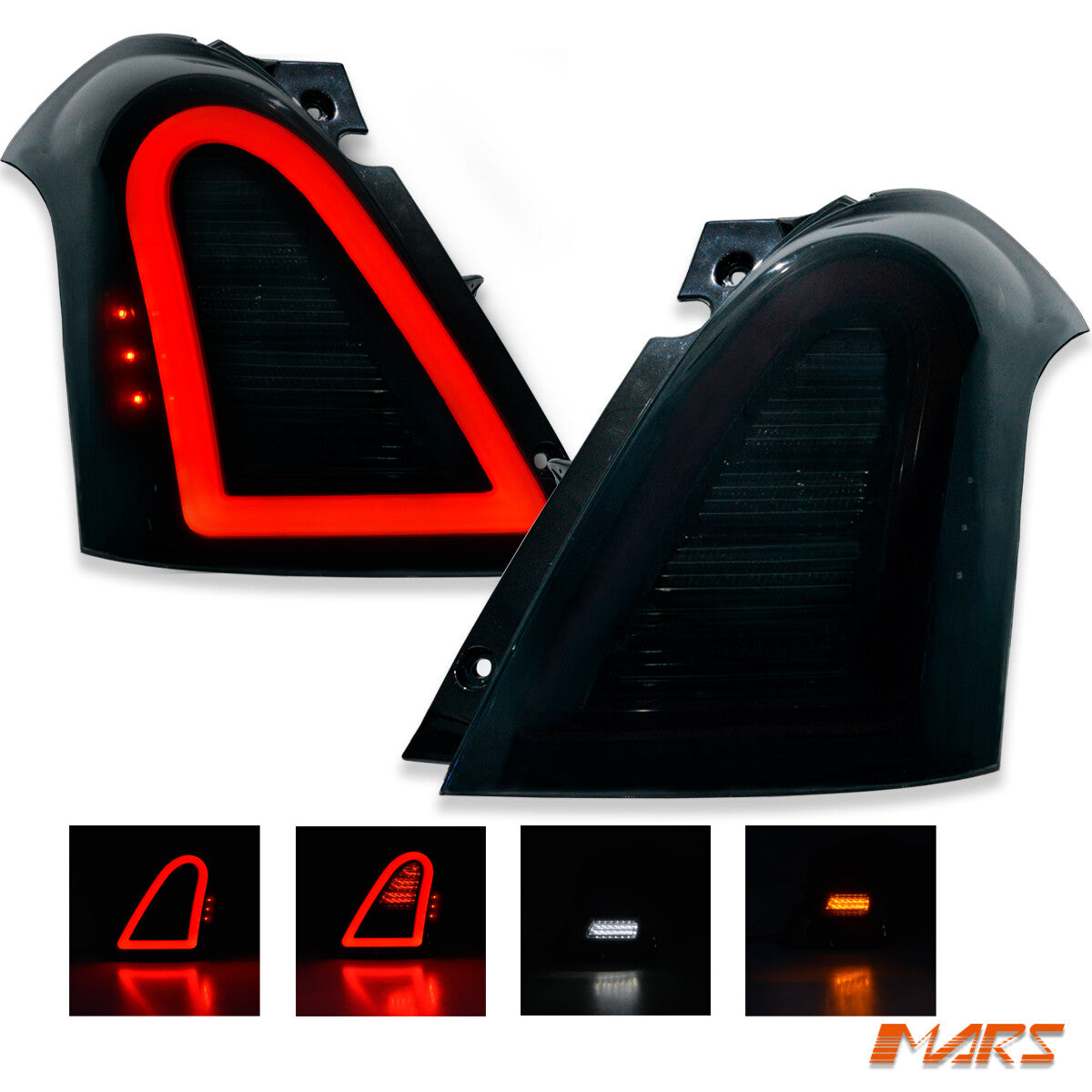 Smoked 3D Stripe Bar Full LED Tail Lights for Suzuki Swift 04-06 07-10 & Sports