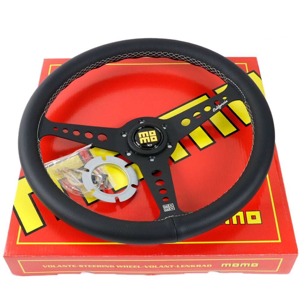 360Mm MOMO CALIFORNIA Genuine Leather Sport Steering Wheel