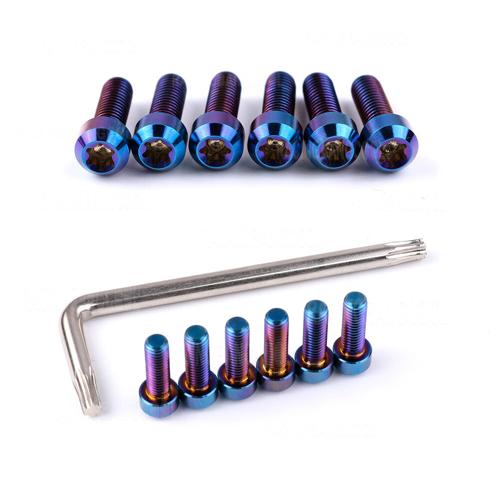 6Pcs Burnt Blue Steering Wheel Quick Release Hub Bolts Screws for Momo Nardi NRG